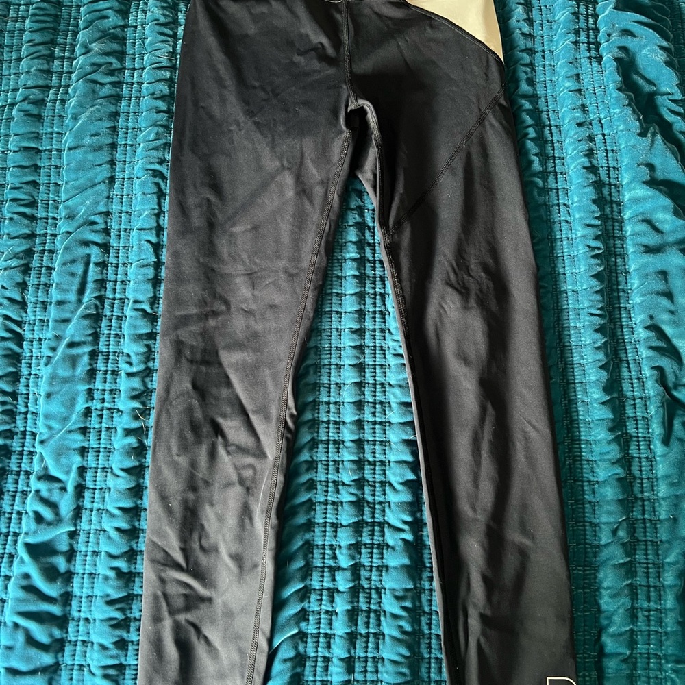 P.E Nation Black and Tan Leggings with Matte Finish